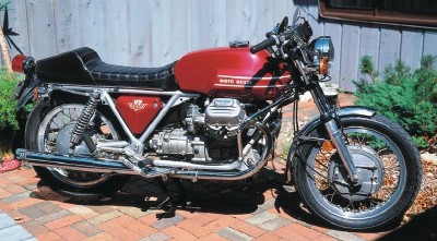 1973 moto guzzi v7 sport motorcycle side view